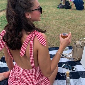 Privacy Please Dresses - Red Gingham Mini Dress Privacy Please Dresses - Red Gingham Mini Dress